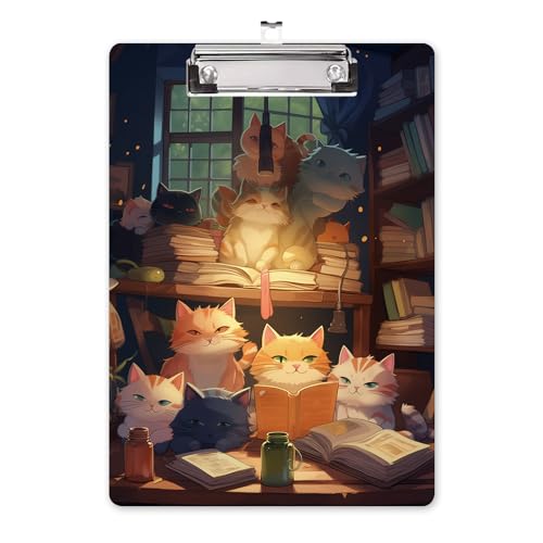 Hongri Wooden Clipboard with Cat Pattern, 9x12.5 in