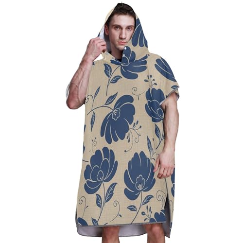 Poncho de surf beige texturé haut de gamme à fleurs - 8