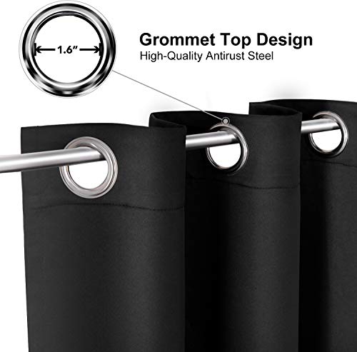Chrisdowa D4GBLACK4236 Small Window Curtains For Kitchen And Bedroom - Grommet Short Thermal Insulated Room Darkening Curtains thumb #2