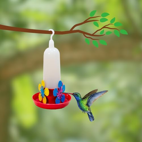KIT 3 peças Bebedouro Beija Flor com Bandeja 90ml - Ideal para Jardins, Atrai Pássaros, Adiciona Ale