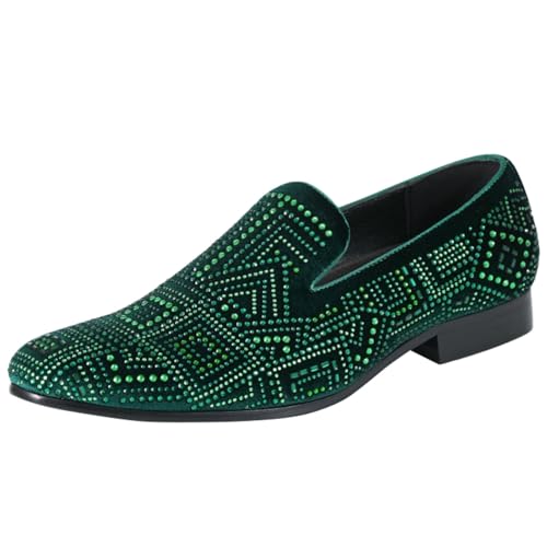 Image of Amali Men's Embellished Velvet Tuxedo Loafers, Smoking Slippers