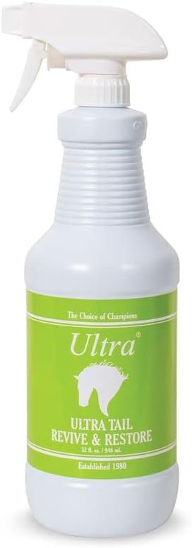Ultra Tail Revive & Restore Spray 32oz. | Size 32 oz. | Horse Mane & Tail Revival | Instant Soothing | Promotes Healthy Hair Growth | Stop Itchy Conditions | Use Every Day