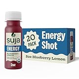 Suja Organic Energy Shot with Coffee Fruit & Reishi Mushroom | 100mg Natural Caffeine | Functional Shots | Cold-Pressed Juice with Live Probiotics | Plant-Based & Gluten Free