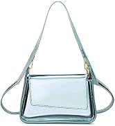 DKIIL NOIYB Silver Purse Evening Bag for Women Y2k Silver Purse Hobo Bag PU Leather Tote Handbag ...