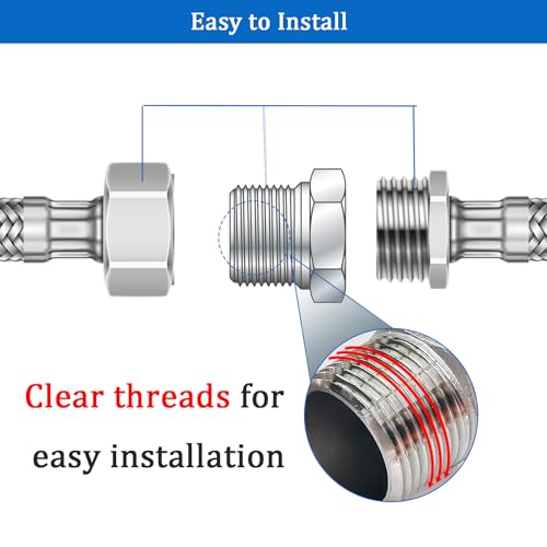 Image of 2 Pcs Stainless Steel Bushing 1 /2 inch Male to 1 /4 inch Female, 1 /2 inch to 1 /4 inch NPT Adapter Hex Reducing Pipe Adapter Fitting Stainless Steel Fitting Pipe Hose Tube Adapter Convert