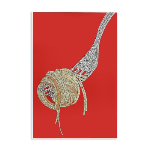 'Pop Style Spaghetti Fork Intricate Fractal'| Wall Plaque Art