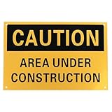 PATIKIL Vorsicht Baustellenschild 14 x 10 Zoll Kunststoff Gefahrenschild Zutritt Verboten Schilder Für Industriegebiete Lagerhallen Chemische Zonen Schwarz Auf Gelb & Gelb Auf Schwarz