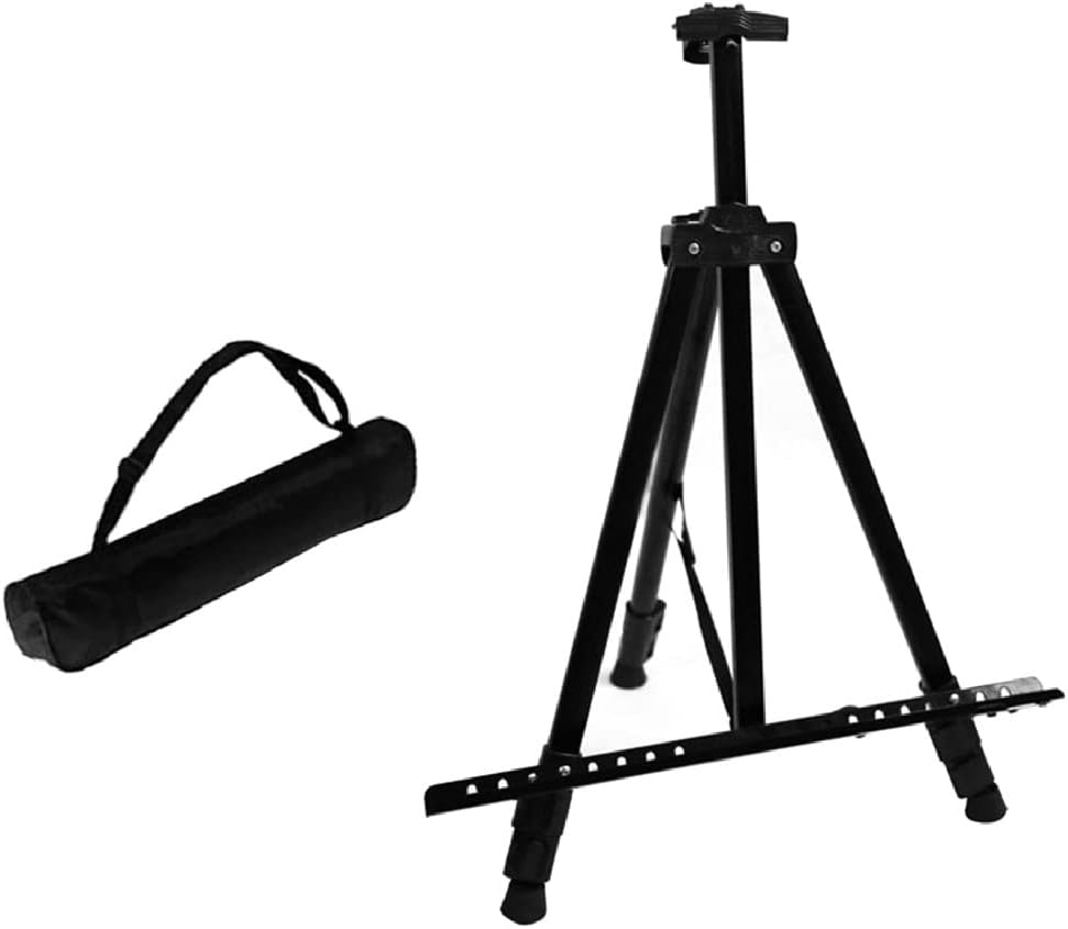 HBJWOV Portable Metal Easel Adjustable Sketch Painting Easel Aluminum Travel Triangle Easel Art Supplies