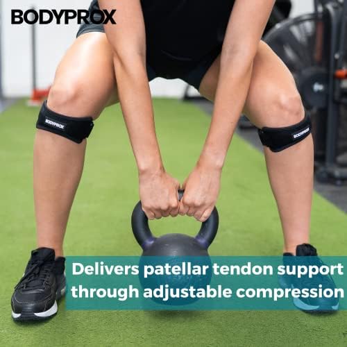 Bodyprox Patella Tendon Knee Strap 2 Pack, Knee Pain Relief Support Brace For Hiking, Soccer, Basketball, Running, Jumpers Knee, Tennis, Tendonitis, Volleyball & Squats - View 7