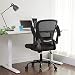 SONGMICS Silla de Oficina con Reposabrazos Abatible, Silla de Escritorio Giratorio 360°,...