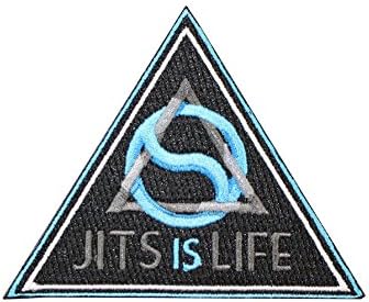 Jiu Jitsu Gi Patch BJJ JITS IS LIFE Iron-on 100% Embroidered Triangle