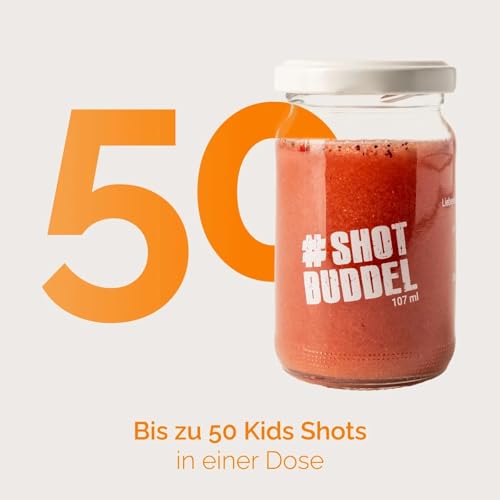 Hansegrün - Bio Kids Shots (50 Stk.) - Täglicher Allrounder für das Immunsystem¹, Zähne² & Knochen³ - Superfood-Pulver mit Gemüse, Früchten & Beeren - 100% echte Zutaten zur täglichen Zubereitung