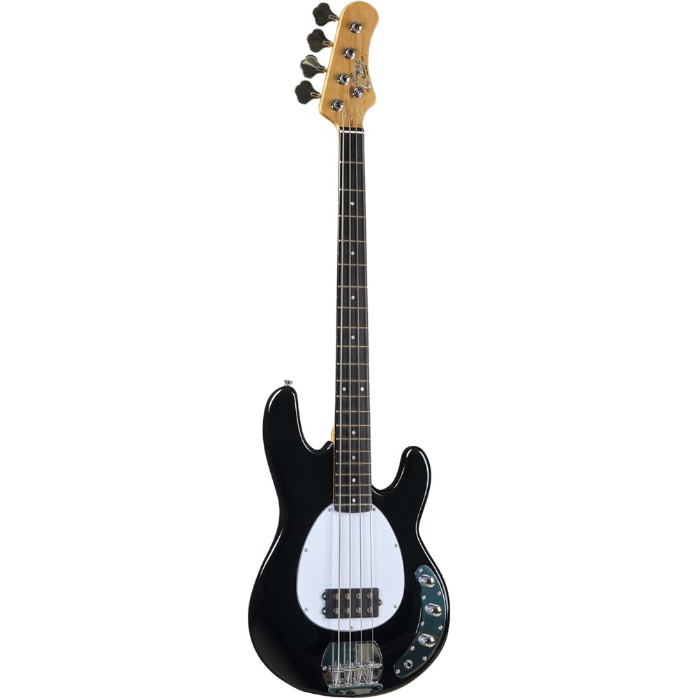 EKO GUITARS - MM-300 Black, Basso Elettrico 4 Corde, Serie "Tribute Starter", Corpo in Pioppo, Manico in Acero Finitura Gloss, Tastiera 21 Tasti in Resina Eko WPC, Colore Black