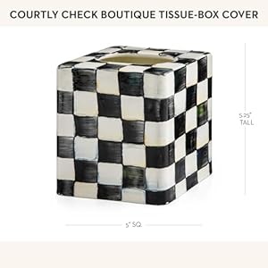 Mackenziechildstissueboxcovertissueholderforhomedecorblackandwhitecourtlychecksquare Urban Country Home Decor Mackenzie childs tissue box cover tissue holder for home decor black and white courtly check square urban country home decor