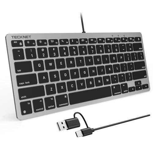 Image of TECKNET Wired Mac Keyboard for MacOS Devices with Dual Interface