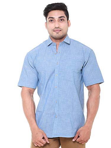 Image of Twist99 Men's Italian Cotton Solid Half Sleeve Mens Formal Shirt