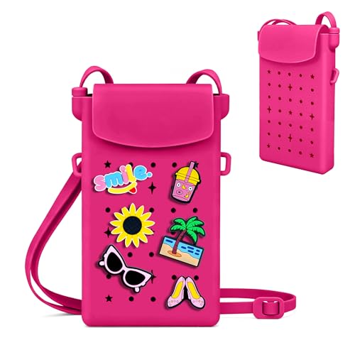Silicone Crossbody Phone Purse with Charms
