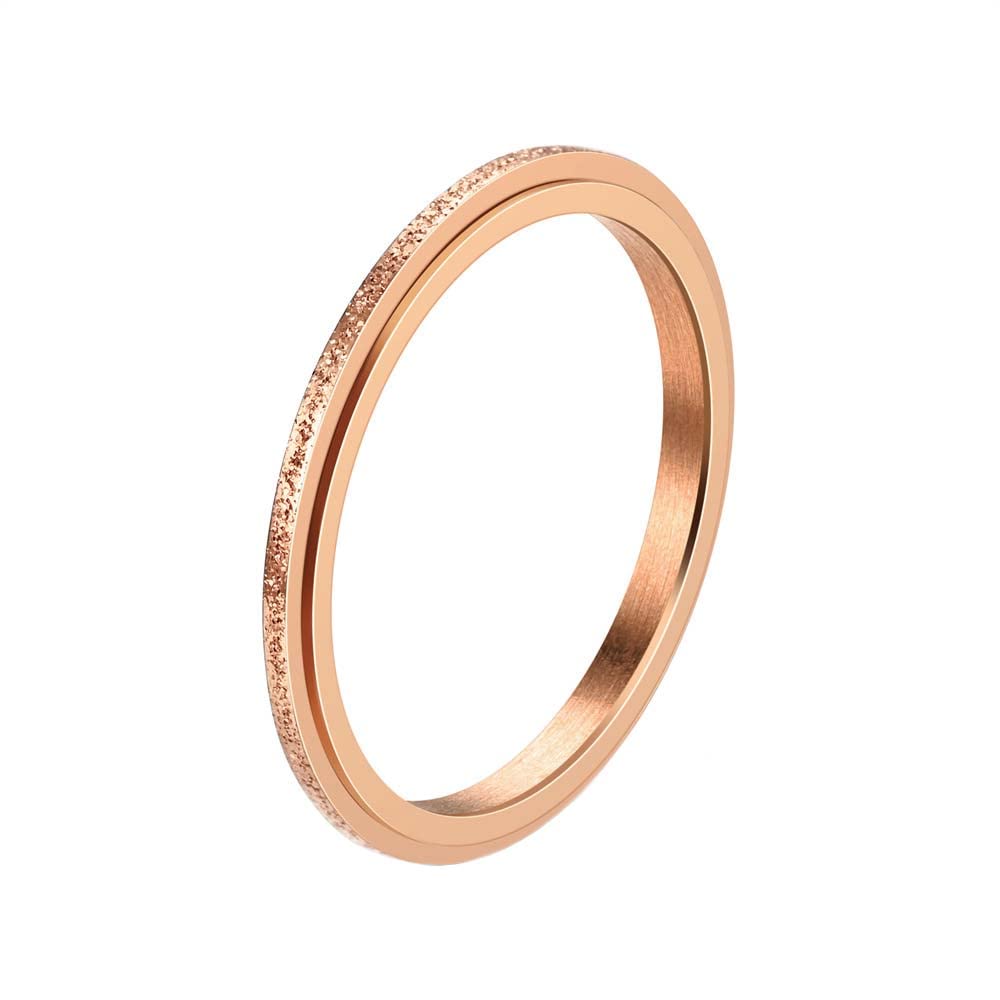 PAURO Women's Men's 2mm/4mm/6mm/8mm Sandblast Finish Lucky Worry Ring Band