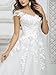 Cute Short Wedding Dresses for Bride with Lace White Tea Length Tulle A Line Prom Dresses for Women 2025
