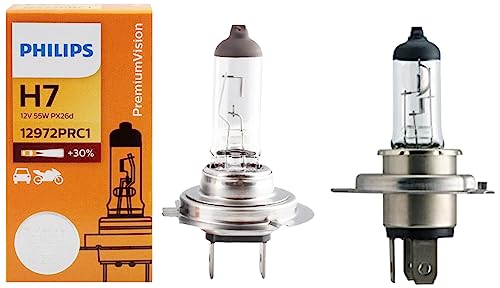 Image of PHILIPS H7 12972 Premium Halogen Headlight Bulb (12V, 55W) H4 12342 Premium Halogen Headlight Bulb (12V, 60 /55W)