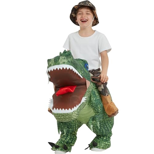 One Casa Inflatable Dinosaur Costume Riding T Rex Air Blow Up Funny Party Halloween Costume For Kids thumb #4