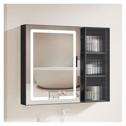 Gabinete LED de espejo de baño con Sto, armario de pared, espejo que ahorra espacio, nizer de baño (A2, B 60 x H 65 cm/B 23,6 x H 65 cm)