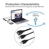 CERRXIAN Przedłużacz USB 2.0 USB 2.0 A Enhancer Y rozdzielacz kabla koncentratora, 1 kabel żeński na 2 męskie, przedłużacz do ładowania danych (1 m)