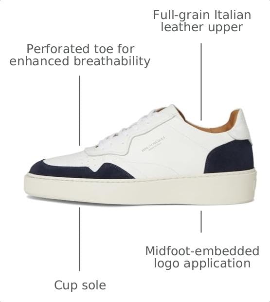 Image of Bruno Magli Men's Dezi Sneakers, Leather Shoes, Lace-Up Casual Shoes