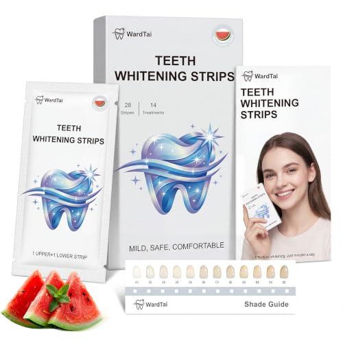 Image of Teeth Whitening Strips for Sensitive Teeth, 14-Day Complete Pack, 28 Strips / 14 Treatments, Gentle 6% Hydrogen Peroxide with Hydroxyapatite, Watermelon Flavor, 30-Min Daily Routine
