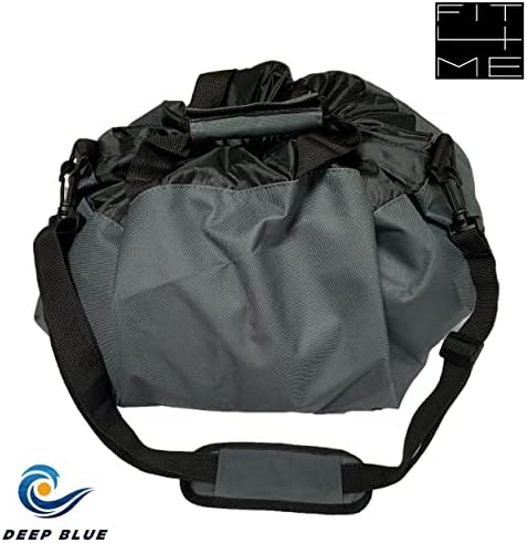 FIT 4 ME Deep Blue Wetsuit changing mat. Secure wrap handles, padded shoulder strap, Drawstring, pocket, Durable waterproof. Ideal for Water Sports Surfing Wild Swimming SUP Kayaking Triathlon