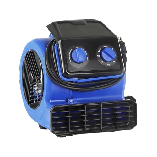 AZZUNOX 1/4HP Air Mover 600CFM Blower fan 3 Speeds High Velocity Industrial Fan, 3-Hour Timer Carpet Floor Drying Fan for Drying, Cooling, Air Circulation by AZZUNOX - Used condition - US$64.62
