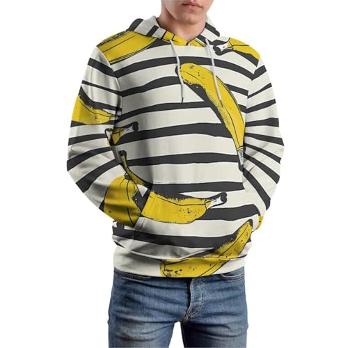 Hoodie Banane à Rayures Noires - Graphique et Manches Longues - 6