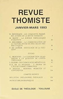 Paperback Revue Thomiste - 1/1993 [French] Book
