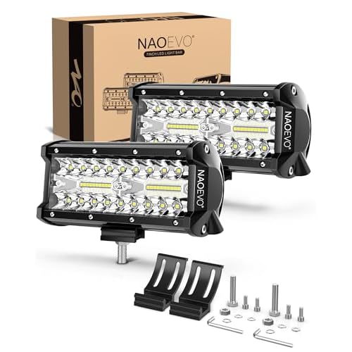 NAOEVO 7 Inch LED Light Bar, 240W 24,000LM LED Fog Lights, White…