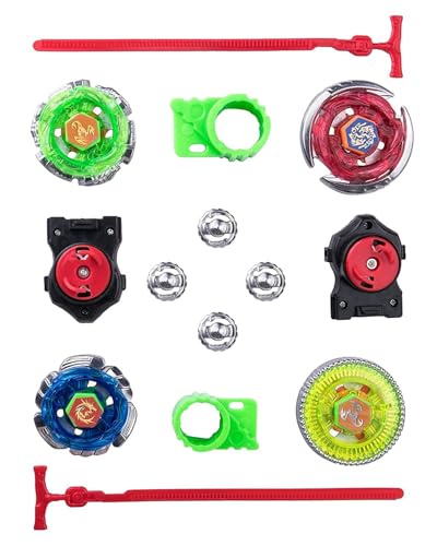 Image of Niku Metal Fusion Clash of Tornado Speed Top Spinning Toy for Kids Boys and Girls | Stadium Battle with 4 Beys, 2 Launchers and 1 Stadium in One Pack (Multi Color) | Best Birthday Gift