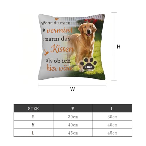 SunHurry Personalisiertes Gedenkkissen für Hunde, Trauerkissen mit Foto, Erinnerungsgeschenk für Haustiere