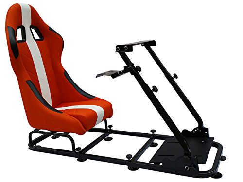 Universale SEDILE GIOCO PER PC E CONSOLE DI GIOCO ARANCIONE MATERIALE / BIANCHI