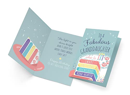 Birthday Card For Granddaughter, Prime Greetings, Made In America, Eco-Friendly, Thick Card Stock With Premium Envelope 5In X 7.75In, Packaged In Protective Mailer #TOP2