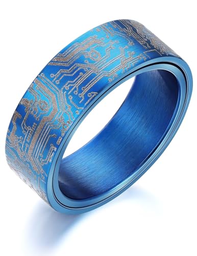 Bague anti-anxiété pour homme en acier inoxydable contre le stress du quotidien