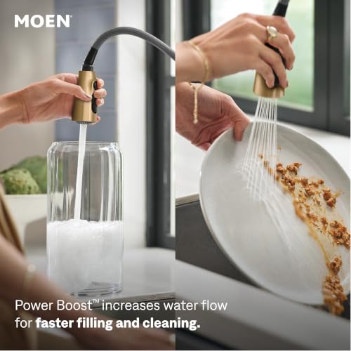 Moen Jaslynn Pulldown Kitchen Faucet, Bronzed Gold, 87618BZG by Moen - Used condition - Image 4