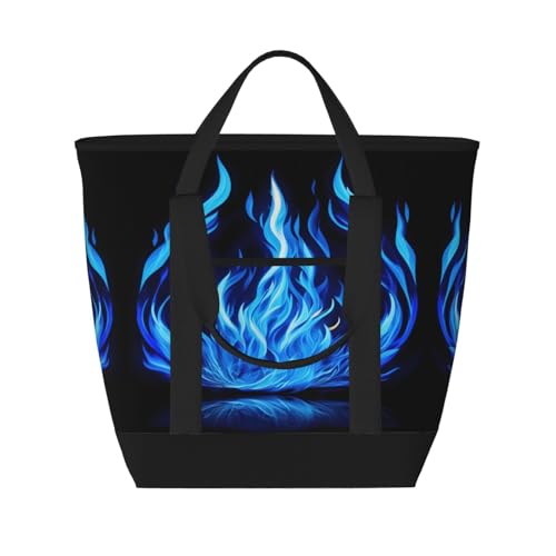 Sac isotherme grande capacité flamme indigo | Cabas de courses noir adulte