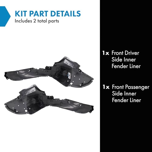 Image of TRQ Front Inner Fender Liner Set Compatible with 2015-2019 Nissan Versa NI1248139 NI1249139