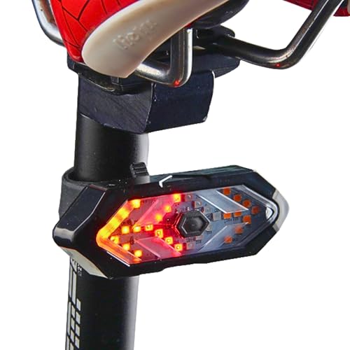 NUBOOX Luz Bicicleta Trasera Potente Led con Control Remoto | 5 Modos | Intermitentes | Luz Bicicleta Trasera Alto Brillo | Batería Recargable 900 mAh | Impermeable IPX5 | Bicicleta Montaña