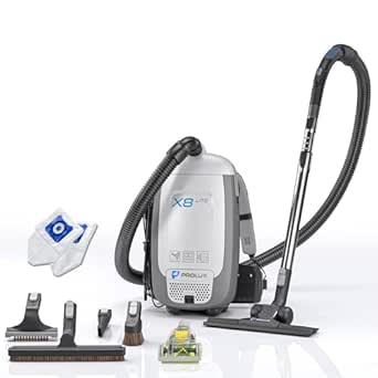 Prolux X8 Lite Backpack Canister Vacuum - Lightweight HEPA Filtration for Multi-Surface Cleaning