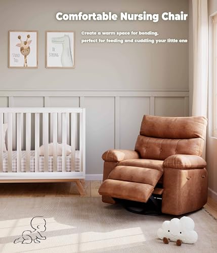 Sillón reclinable amplio cognac con cuero sintético miniatura 7