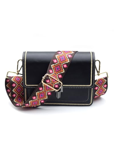 Image of Embroidered Purse Straps Replacement Crossbody Wide Adjustable Bag Straps | Thick Purse Strap for Crossbody Bags,Extra Long Strap,Cross Body Straps for Handbags,Bag Straps for Tote Bags,Shoulder Straps