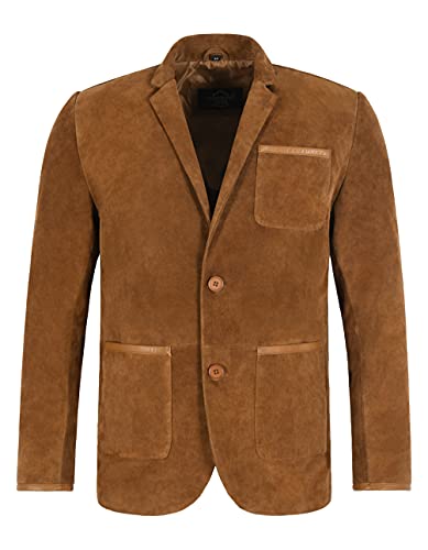 MILANO SPORTS BLAZER COAT TAN Suede Classic Tailored Soft 100% Real Leather Suede Jacket 5831