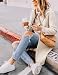 Omoone Damen-Wintermantel, mittellang, Wollmischung, beige, S