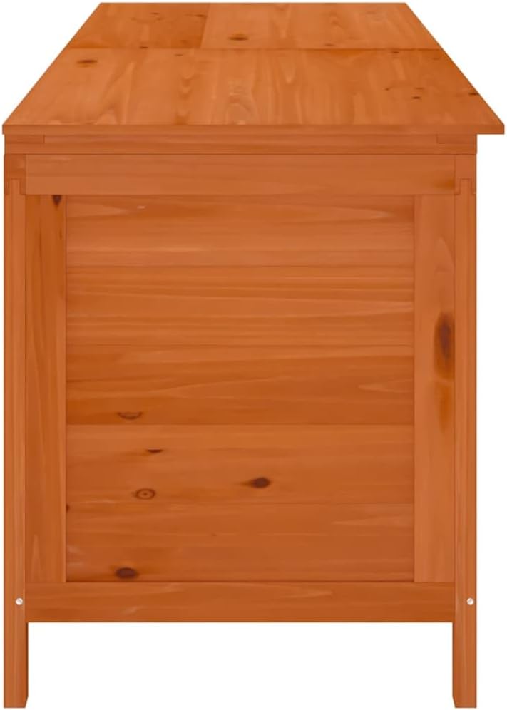 Garden Storage Box Brown Solid fir Wood 78.1 in x 19.7 in x 22.2 in Outdoor Furniture Storage Boxes