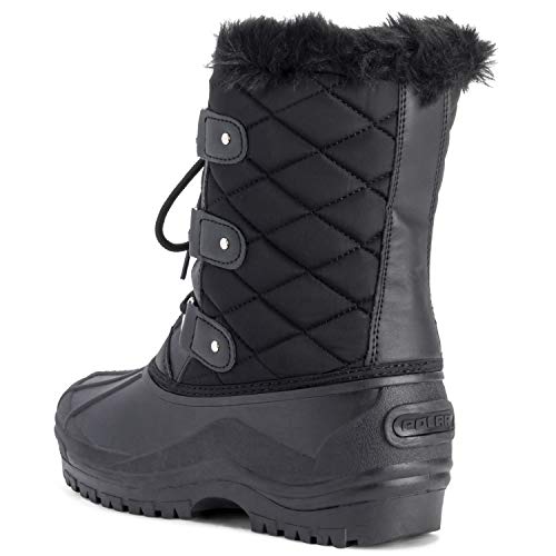 POLAR Womens Mid Calf Mountain Walking Tactical Waterproof Boots - Black - US11/EU42 - YC0363